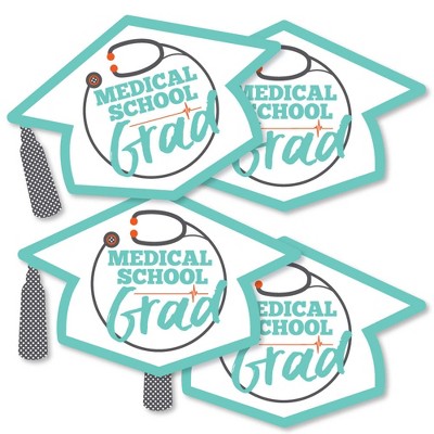 Big Dot of Happiness Medical School Grad - Grad Cap Decorations DIY Doctor Graduation Party Essentials - Set of 20