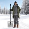 16" Aluminum Snow Shovel with Long Handle, Lightweight Detachable Design for Driveways & Walkways - 2 of 4