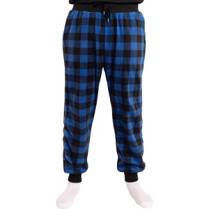 #followMe Men's Microfleece Buffalo Plaid Pajama Pants with Pockets: Comfortable Joggers - 1 of 3