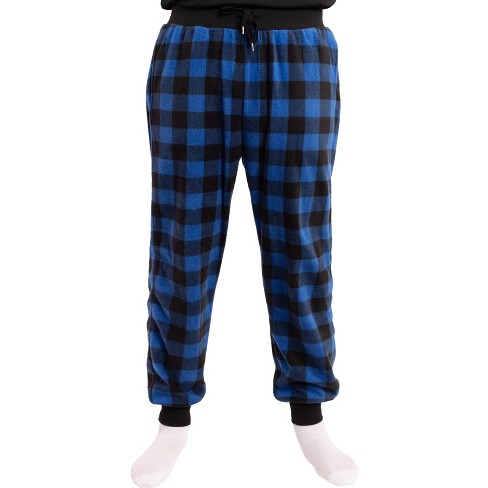 Blue plaid joggers sale