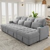 Whisen 110" Modern Design Oversized U-shaped Sofa Versatile Sectional Sofa Pull-out Sofa Bed with Chaise Lounges and USB Ports - 2 of 4