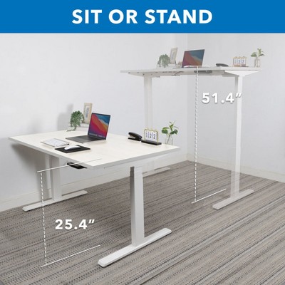 Elevate 47'' White Dual Motor Electric Sit-Stand Desk with Touchscreen Control