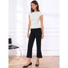 INSPIRE CHIC Women's Houndstooth Elegant Crew Neck Cap Sleeve Work Office Blouse - 4 of 4