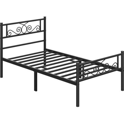Yaheetech Metal-Framed Platform Bed with Headboard and Footboard