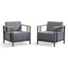 Belord Metal Patio Chairs Set of 2 with 10" Thick Seat Cushion, Metal Outdoor Furniture with Faux-Wood Armrest, Deep Seat, and Comfort Foam Cushion - 4 of 4