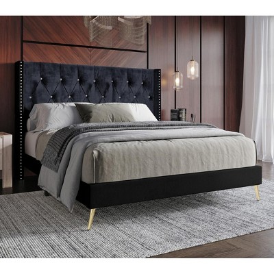 Home Design Homer Tufted Upholstered Platform Bed