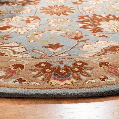 Blue and Beige Hand-Tufted Wool Area Rug, 2'3" x 4'