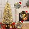4.5ft Pre-Lit Snow Flocked Christmas Tree with 200 LED Lights, Artificial Potted Xmas Tree with 8 Lighting Modes, Faux Berries,Snowman Base - 3 of 4