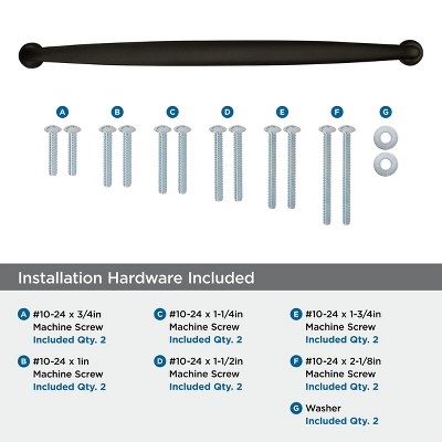 Black Bronze 18" Industrial Appliance Pull with Mounting Hardware