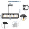 Dining Rooms Black Chandeliers,Kitchen Island Farmhouse Lighting Fixture Industrial Rustic Ceiling Hanging 5 Light Modern Pendant with Glass Shade - 4 of 4