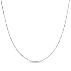 EVERLY JEWELRY | 14K Gold 0.7mm Diamond-Cut Cable Chain Necklace, 16 inch- Multiple Metal Color Options - 1 of 4
