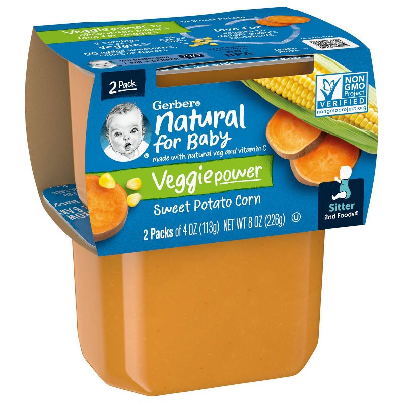 Gerber Sitter 2nd Foods Sweet Potato Corn Baby Meals Tubs - 2ct/4oz Each, 2 of 6