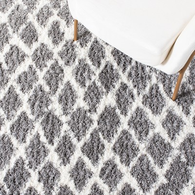 Gray Soft Shag 4' x 6' Hand-Knotted Synthetic Area Rug