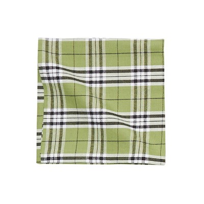 C&F Home Max Plaid Tarragon Thanksgiving Cloth Napkin Set of 6