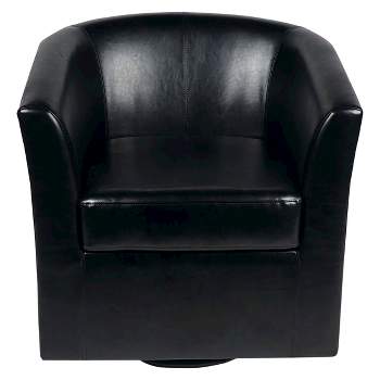 Daymian Faux Leather Swivel Club Chair - Christopher Knight Home