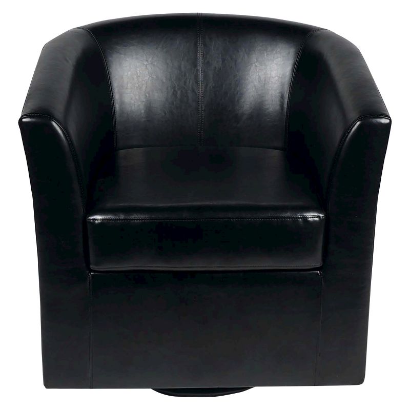 Daymian Faux Leather Swivel Club Chair - Christopher Knight Home, 1 of 6