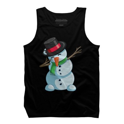 Men's Design By Humans Christmas Dabbing Snowman By GiftsIdeas Tank Top