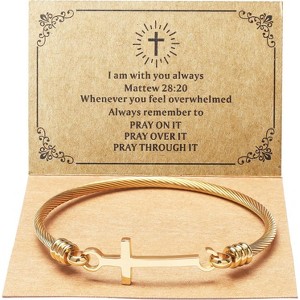 Christian Cross Bracelet Inspirational Bracelets For Women Stainless Steel Jewelry - 1 of 4