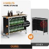 VINGLI Portable Bar Table, 3-Tier Shelves, Mobile Bar Table for Events, Party, Camping, Picnic, Tradeshow, Indoor with Black Skirt - 4 of 4
