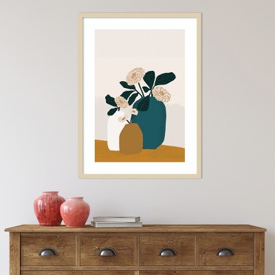 Stillness by Oris Eddu Natural Wood Framed Floral Art Print