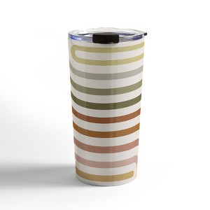 Colour Poems Bold Curvature Stripes I Travel Mug 20 oz Stainless Steel Travel Mug - Deny Designs - 1 of 4