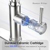 DOMETOUR Spring Kitchen Faucet, 3 Modes Pull Down Sprayer, Single Handle & Deck Plate, 360° Rotation, Spot Resistant Stainless Steel for RV Bar Home - 4 of 4