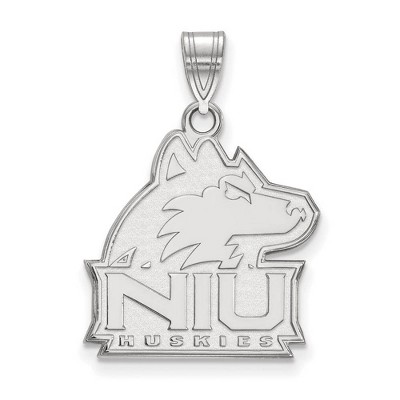 Black Bow Jewelry 14k White Gold Northern Illinois Huskies NCAA Large Pendant