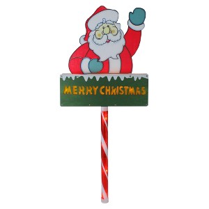Northlight 28" Lighted Santa Claus 'Merry Christmas' Lawn Stake - Clear Lights - 1 of 3