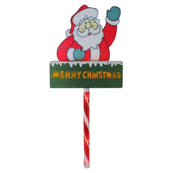 Northlight 28" Lighted Santa Claus 'Merry Christmas' Lawn Stake - Clear Lights