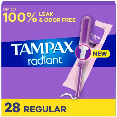 Tampax Radiant Tampons Regular Absorbency - Unscented