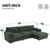 96.5'' Chenille L-Shaped Sectional Sofa with Storage Ottoman, Adjustable Phone Holder, USB Charger and Elephant Ear-Shaped Armrests - 2 of 4