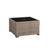 XIZZI Outdoor Coffee Table with Umbrella Base Insert, All-Weather Wicker Patio Table with Center Umbrella Hole, Square Umbrella Table, Gray 1 - 2 of 3