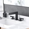 Sumerain Widespread Matte Black Waterfall Bathroom Sink Faucet 3 Hole Lavatory Vanity Faucet - 3 of 4