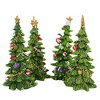 Transpac 7.0 Inch Green Holiday Trees Gold Star Decorated Glittered Tree Sculptures - 2 of 3