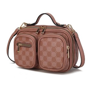 MKF Collection Jolene Vegan Leather Multi Pocket Crossbody Bag by Mia K- Mauve - 1 of 4