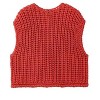 Sleeveless Cropped Button Down Cardigan Sweater Vest for Women Trendy Crochet Cable Knit Tops with Pockets - 2 of 4