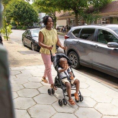 Gray Steel Lightweight Umbrella Stroller with Sun Visor