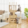 Yaheetech 53inch Wooden Cat Tree Tower with Condo, Wood - 2 of 4