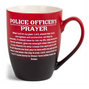 Elanze Designs First Responder Appreciation Coffee Cup Mug 12 Ounce Ceramic With Ombre Gradient Police Officer's Prayer Red and Black - 1 of 4