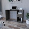 NicBex Home Office Desk 17.04" L Modern Writing Desk with 2 Open Storage Shelves, 1 Drawer and Wooden Desktop for Office, Study, Living Room - 2 of 4