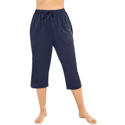 Swim 365 Women's Plus Size Taslon® Cover Up Capri Pant, 14/16 - Navy ...