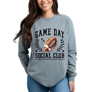 Simply Sage Market Football Game Day Social Club Garment Dyed Long Sleeve - 1 of 4