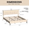 PAGED Bed Frame Platform Bed Frame with 2 AC Outlets & 2 USB Ports & LED Lights Headboard, No Box Spring Needed, Noise Free - 2 of 4