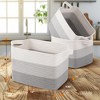 Cheer Collection Cotton Rope Storage Baskets – Set of 3 Durable Woven Bins for Laundry, Toys, Towels for Home Organizing - 4 of 4
