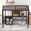 NicBex Twin/Full Size Loft Bed with Desk & Chalkboard,Rustic Full Loft Bed with 2-Drawer Cabinet,Wooden Loft Bed for Kids,Teens - 2 of 4