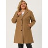 Agnes Orinda Women's Plus Size Winter Notched Lapel Single Breasted with Pockets Pea Coats - 4 of 4