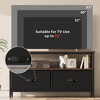 Modern TV Stand with Dual Fabric Drawers & Metal Frame - Holds Up to 55" TV, Waterproof Top & Adjustable Feet - Media Console for Living Room - 4 of 4