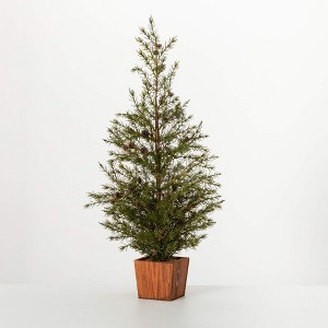 Sullivans Artificial Potted Cedar Pinecone Christmas Tree  Green  Indoor Christmas DÃƒÂ©cor - 1 of 4