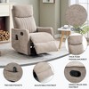 KTMBDW Massage Swivel Rocker Recliner with Heat and Vibration, Soft Manual Recliner Chair, Comfy Chenille Fabric Heated Recliner - 3 of 4