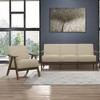 Modern Home Furniture Light Brown Fabric Upholstered 1pc Accent Chair Walnut Finish Wood - 2 of 4
